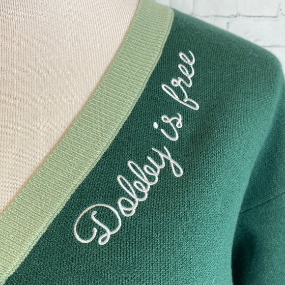 Box Lunch Harry Potter Dolby is free floral sweater cardigan jumper Sz M Fall - Picture 7 of 16